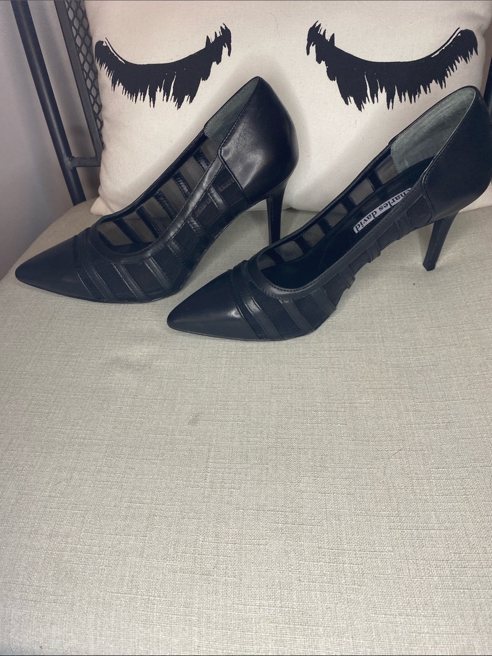 🔥Bundle 6 for $25🔥 Charles David Black Pointed-Toe Pumps - Peek-a-boo mesh - Picture 5 of 9